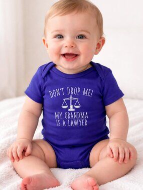 Grandma's Lawyer Funny Baby Bodysuit Purple 6 Months 100% Cotton  NWOT